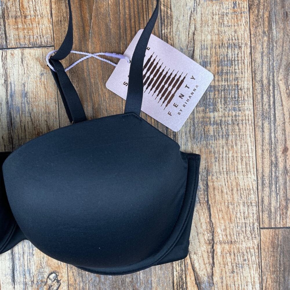 Savage X Fenty by Rihanna Women 32DD Caviar Black Soft N Savage Padded Demi Bra - Picture 2 of 16